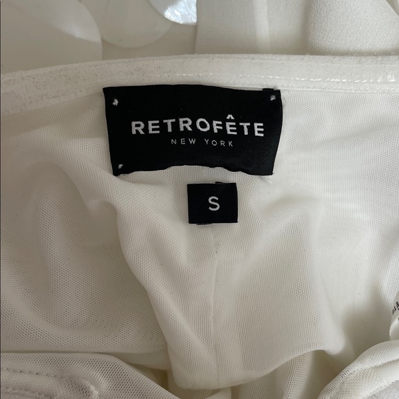 RETROFETE Sherry Sequin Embellished Strapless White Mini Dress Size Small - Picture 7 of 8